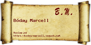Bóday Marcell névjegykártya